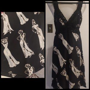 Beyond RARE Betsey Johnson Hollywood Slip Dress 1994 90s vintage Pin up Girl P X